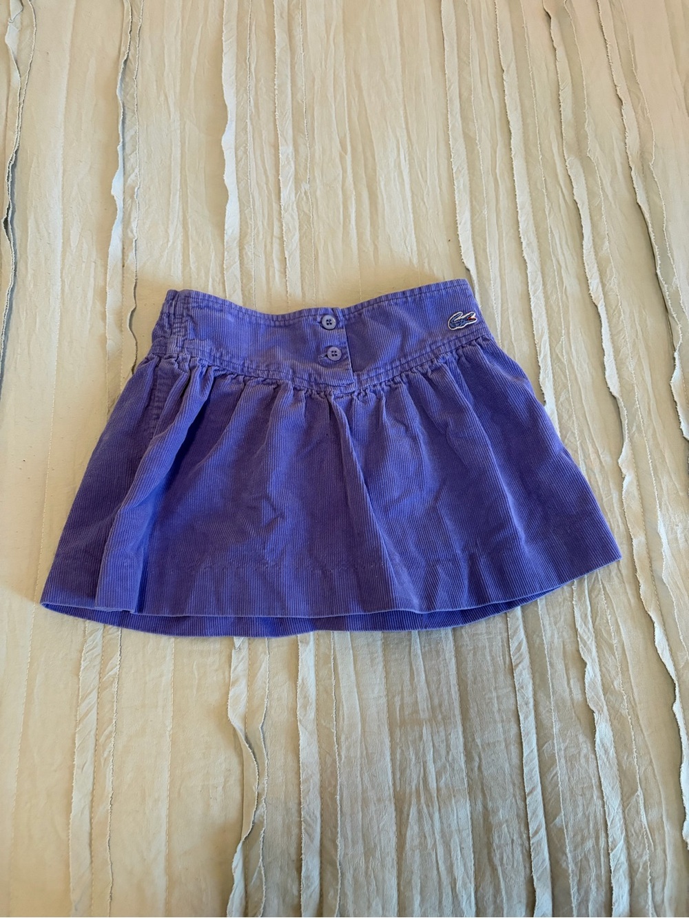 Vintage Lacoste Girls' Purple Corduroy Skirt | Size 4T